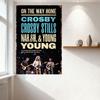 On The Way Home Crosby Stills Nash & Young Vintage Metal Tin Sign, Classic Rock Documentary Poster for Man Cave Bar Home Wall De