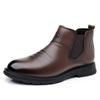 WAERTA 2024 Winter Fashion Leather Men Chelsea Boots Brand Designer Italy Dress Boots Men Casual Warm Plush Business Ankle Boots