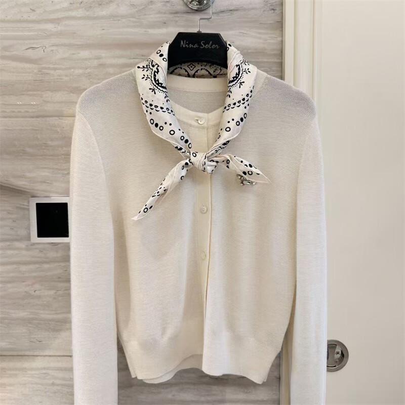 NINA SOLOR Jacquard Mulberry Silk Square Scarf