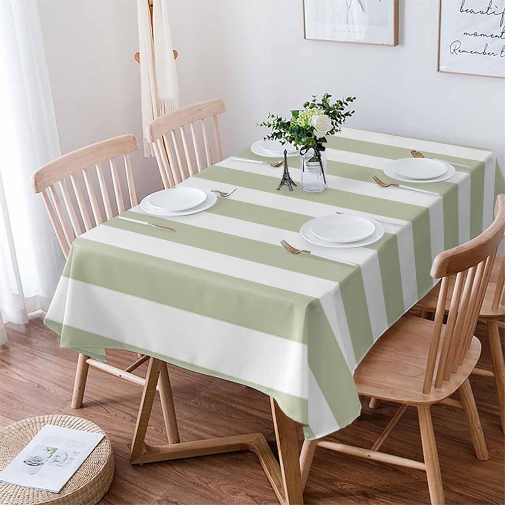 Navy Blue Stripe Rectangle Tablecloth Holiday Party Decor Washable Boho Modern Geometric Table Cloths Kitchen Dining Table Decor
