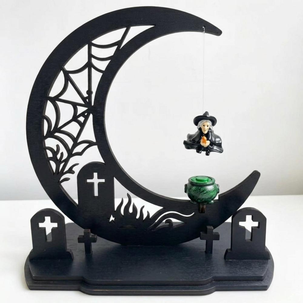 Dark Style Halloween Witch Magnetic Swing Figurine Ghost Hanging Table Ornament  Window Display
