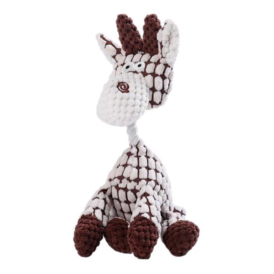 Plush Donkey Dog Toy Interactive Squeaky Dog Chew Toy Stuffed Animal Puppy бежевый