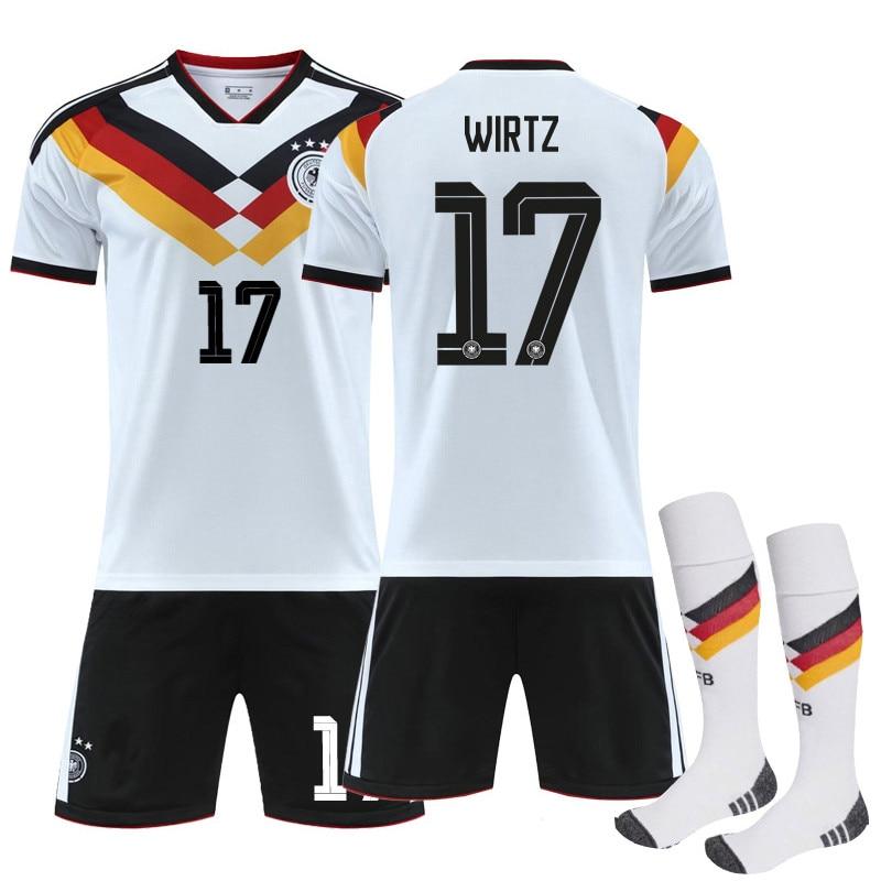 2026 Wirtz Germany Football Jersey No. 17 Kids Sportswear Breathable Polyester White