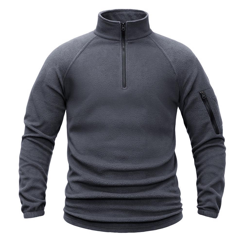 Men's Tactical Fleece Pullover - European & American Style Warm Stand-up Collar for Autumn & Winter.