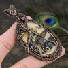 Ocean Jasper Gemstone Copper Wire Wrap Jewelry Pendant 3.59