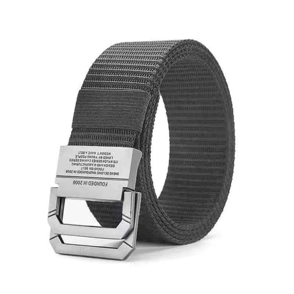 Men's Double Ring Casual Canvas & Leather Belt