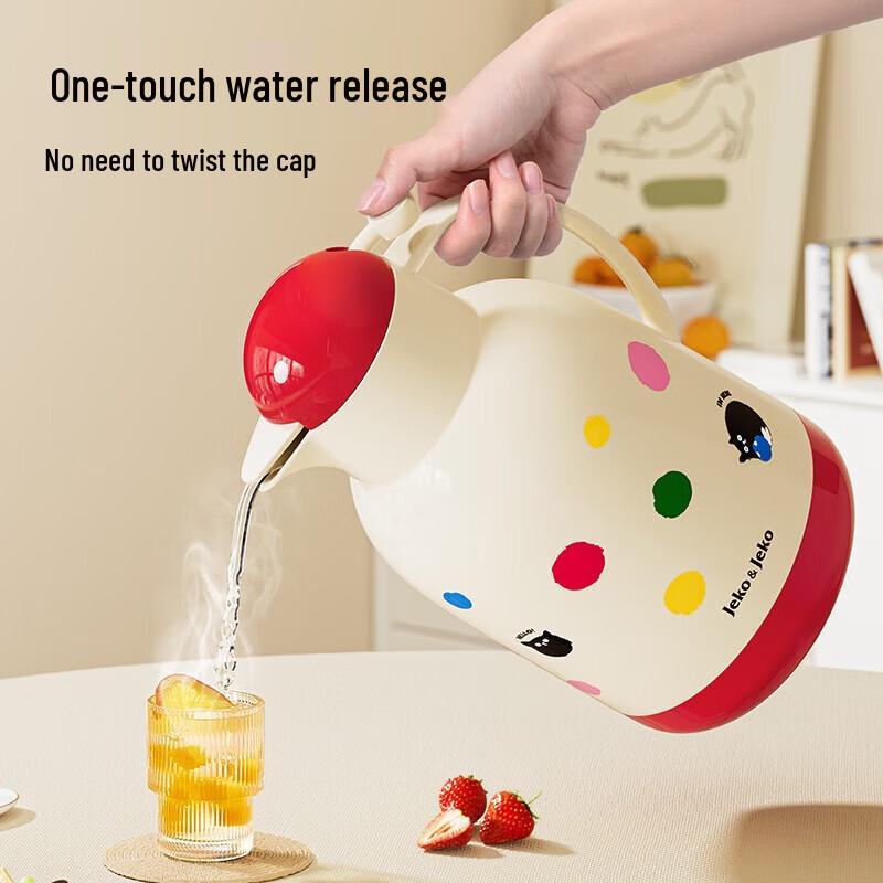 JEKO&JEKO Polka Dot Cat 1.7L Home Thermos Kettle