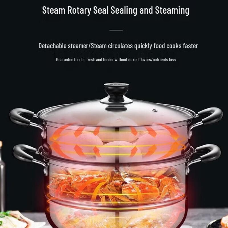 Supor 304 Stainless Steel Double-Layer Steamer Pot