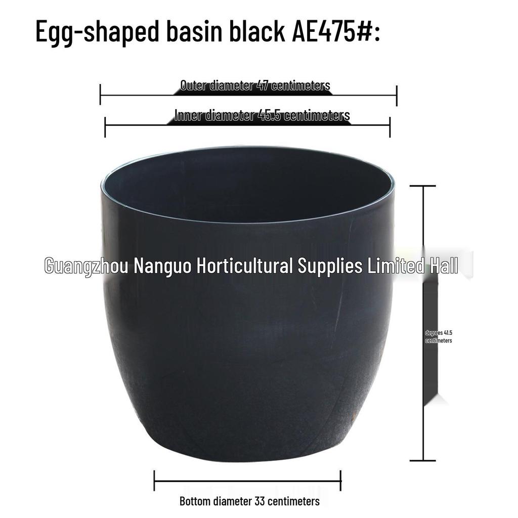 Egg-Shaped Resin Flower Pot - Large White/Black for Indoor Plants