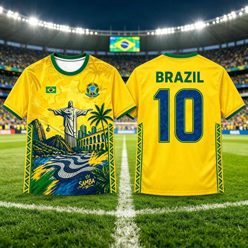 Brazil Shirt Flag Printed Jersey Men Women Jesus Graphic 3D Print Football T-shirt Quick Dry Brazilian Shirt Selection 2026 Top