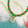 Christmas Tree Rice Beaded Chain Clavicle Chain Cartoon Pendant Choker Christmas Necklace  Gift