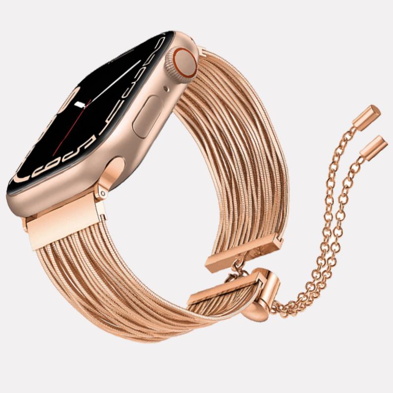 Strap for Apple Watch Band 49mm 45mm 41mm 44mm 40mm 42mm 38mm Women Steel Chain Bracelet IWatch Ultra SE Series 9 8 7 6 5 4 3 2