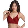 Clovia Women's Cotton Lightly Padded Wire Free T-Shirt Bra (BR1280P0934B_Red_34B)