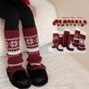 Girls' Festive Red Leg Warmers - Thick & Warm for Autumn/Winter