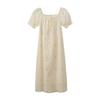 French Square Collar/one-word Shoulder Hollow Dress Women's Summer New Fat Mm Waist Medium and Long Dress 232263