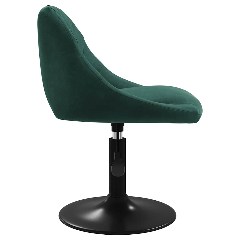 Dining Room Chairs 4 Pcs Swivel Dark Green Velvet