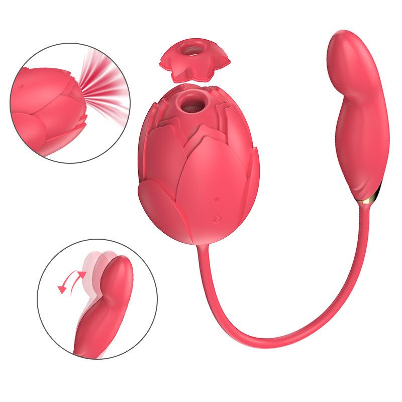 Rose Dildo Vibrator for Women Nipple Clitoris Stimulator G Spot Anal Vibrator Tongue Licking Vibrating Egg Sex Toys Masturbator