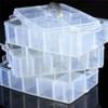 3 Layers Compartments Clear Storage Box Container Jewelry Bead Organizer Case