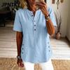 JPNTKY Women's Fashion Casual V-Neck Short Sleeve Blouses & Shirts