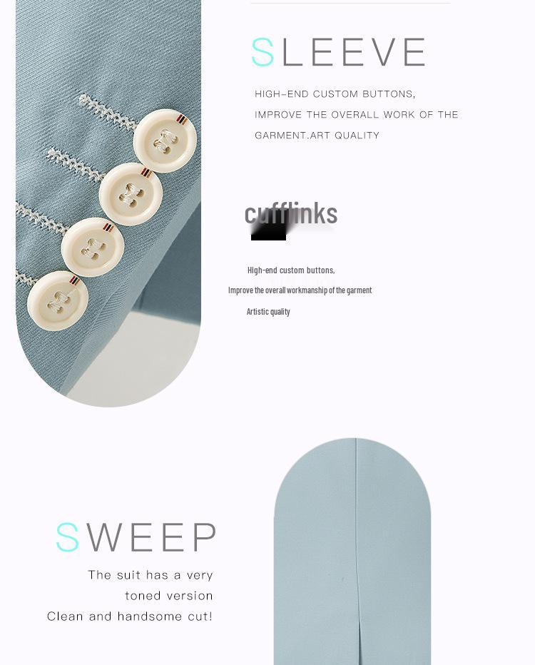 Men's Year-Round Solid Color Business Casual Two-Button Suit Three-Piece Set, Plus Size Options Available