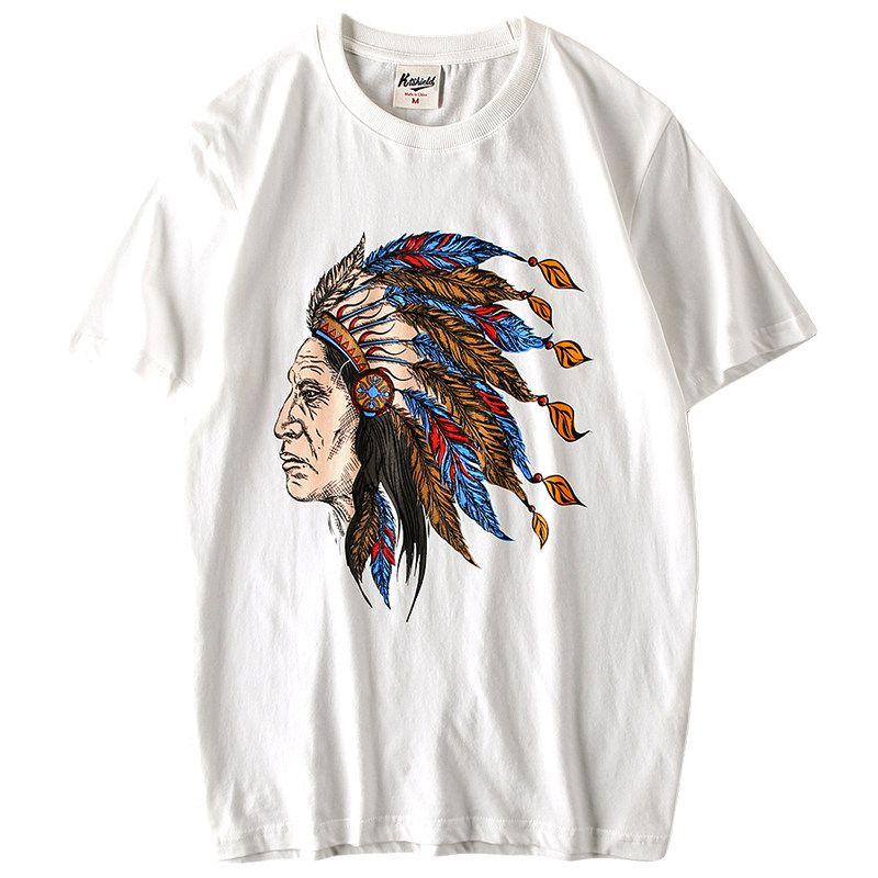 Trendy Retro Europe and America Short Sleeve Hong Kong Style Export T-Shirt