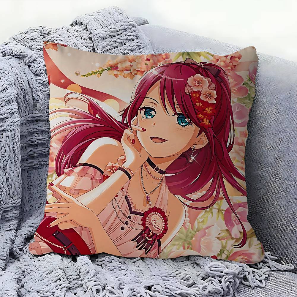 

Anime T-Tomoe Udagawa Pillow Cover For Bedroom Room And Living Room Sofa Decorative Cushion Cover 12x12Inch