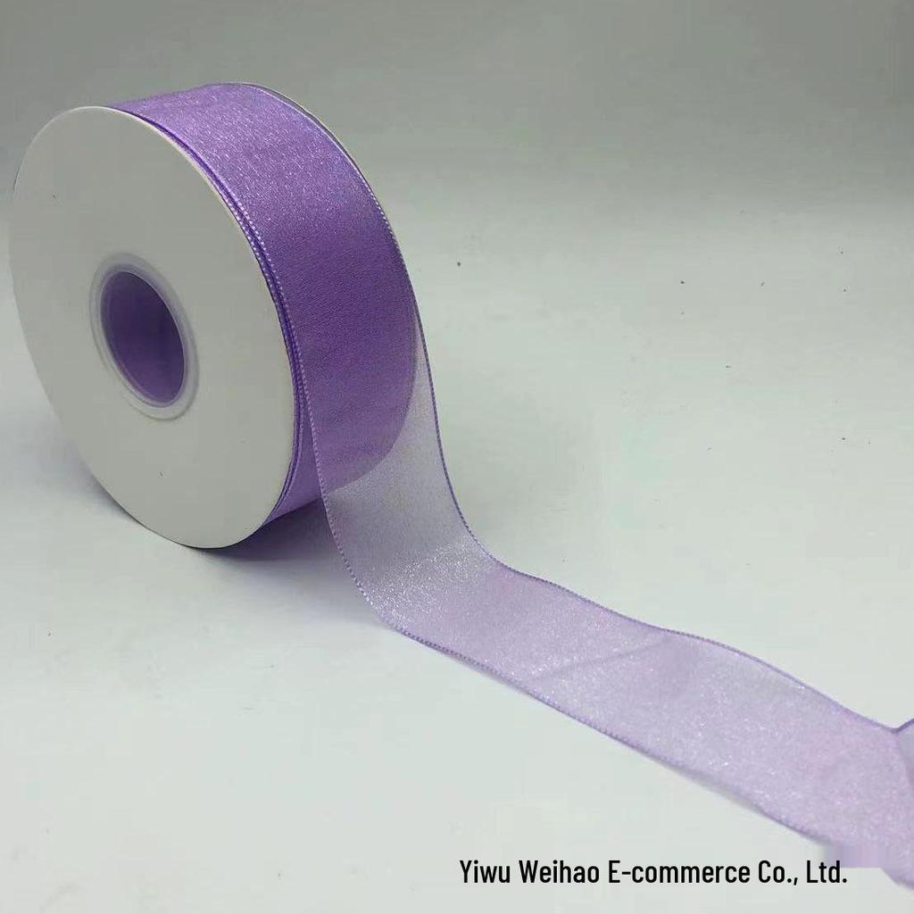 Rainbow Pearl Yarn Ribbon for DIY Projects – 4cm Headwear, Bouquet, and Fresh Flower Packaging Bow Streamer