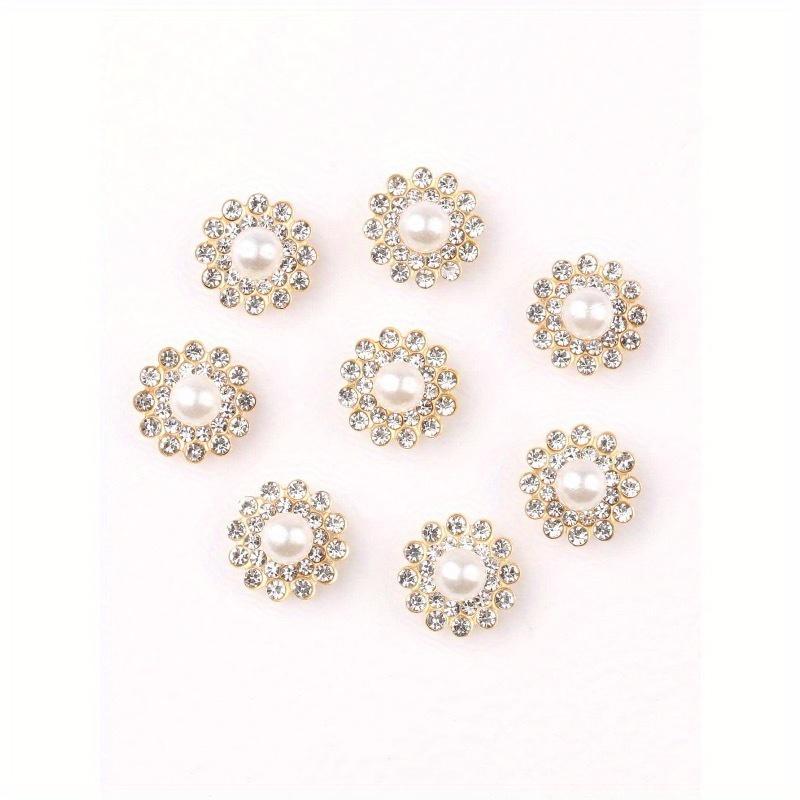 50pcs/set 14MM DIY Accessory, Modern Rhinestone Flower Shaped Garment Decoration Excipient For Dress