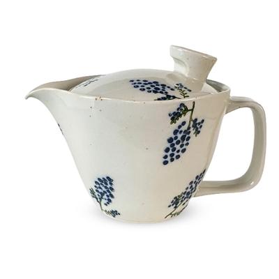 Teapot with 240ml for Made In Hasami Mimosa Blue J-kitchens Strainer, Capacity, 1-2 People, Japan, Ware, Water-Repellent (Earthenware), Small,