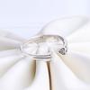 New 925 Sterling Silver Pan Ring Shiny Open Heart With Crystal Ring For Women Wedding Party Gift Fashion Jewelry