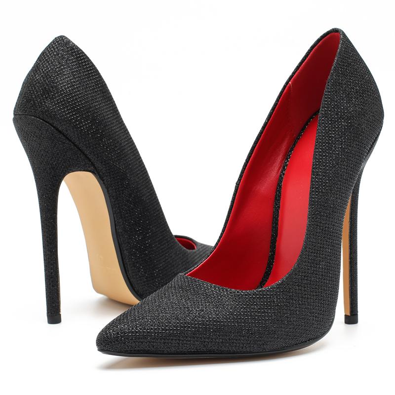 Fashion High Heels Sexy Shoes Women Pumps Large Size 43 44 45 White Stiletto Heel Patent Leather Office Wedding Shoes Hey Si Mey