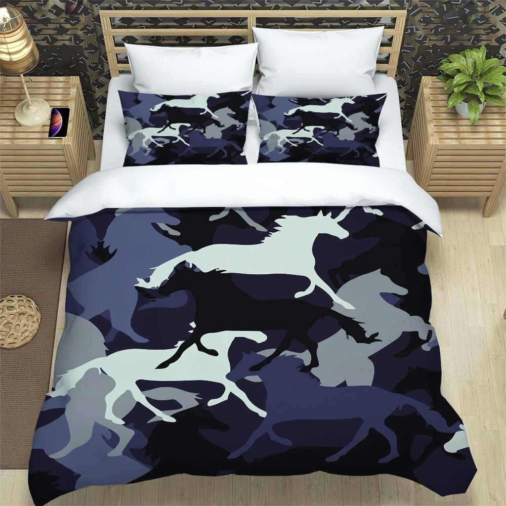 

Splicing Animal Pattern 3D Digital Printing Bedding Three-Piece Set Four-Piece Set UK Single 135 * 200cm two-piece set (90g)