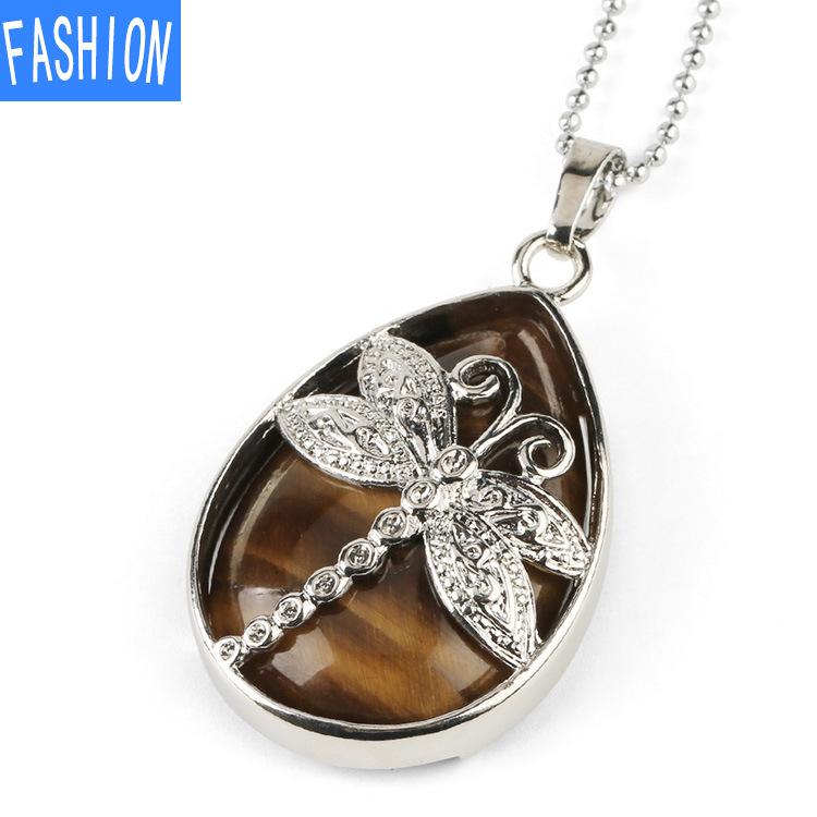 Bijuterie din cristal natural Picătură pandantiv colier model Libelule lacrimi înger pandantiv colier cristal