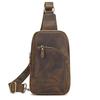 Casual Leather Chest Bag Retro Men's Chest Packs Single Shoulder Bag Crossbody Sling Bag for Men Chest Bag Male Outdoor Bag
