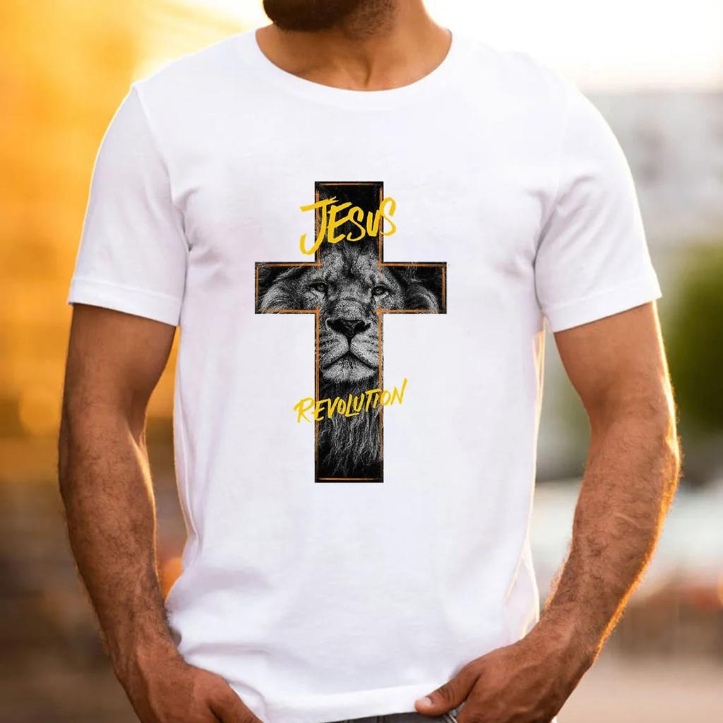 Jesus Revolution Christian TShirt Mens and Womens Short Sleeve Cotton Tees Y2k Shirt Men Clothing Summer Blouse Oversize Tops