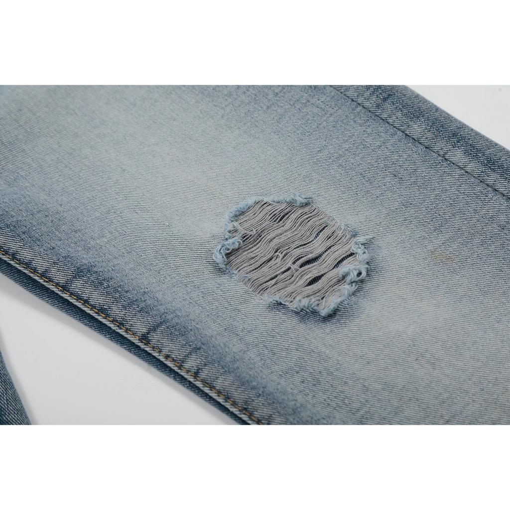 M41 Amiri Herren- und Damenjeans im amerikanischen Stil, trendig mit Stoffaufnähern, Löchern, Stickereien, lässige und modische High-Street-Hose