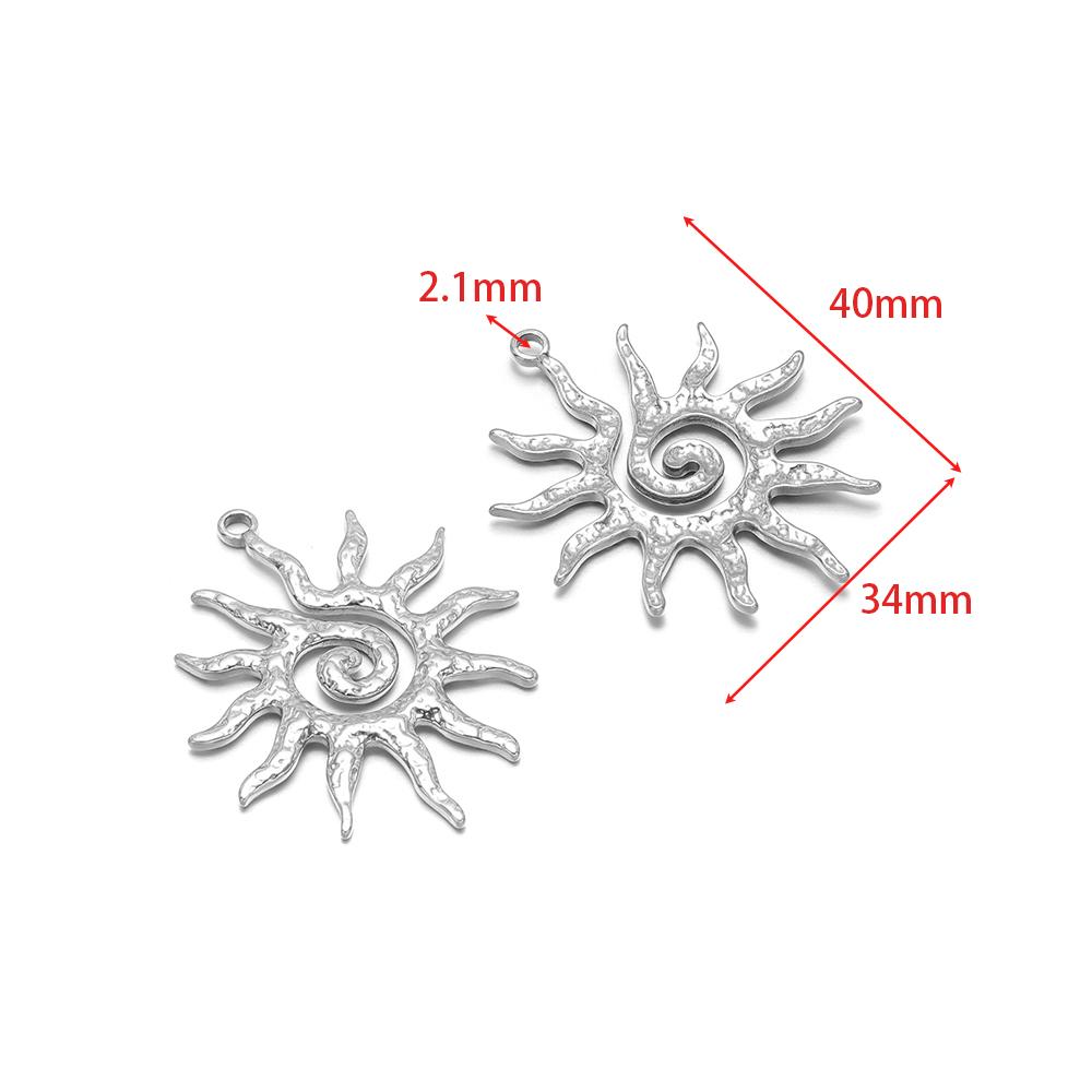 5Pcs Stainless Steel Multistyle Sun Charms Flower Pendants for DIY Retro Jewelry Making Handmade Necklace Earrings Findings Bulk