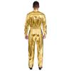 Combinaison de fête scintillante pour homme M-3XL: Body Brillant avec Bloc de Couleurs & Taille Élastique, Manches Longues Mode pour Club & Événements