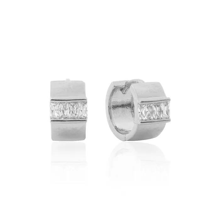 Cubic Wide Volume One-Touch Earrings (14k Plated) SHER0068