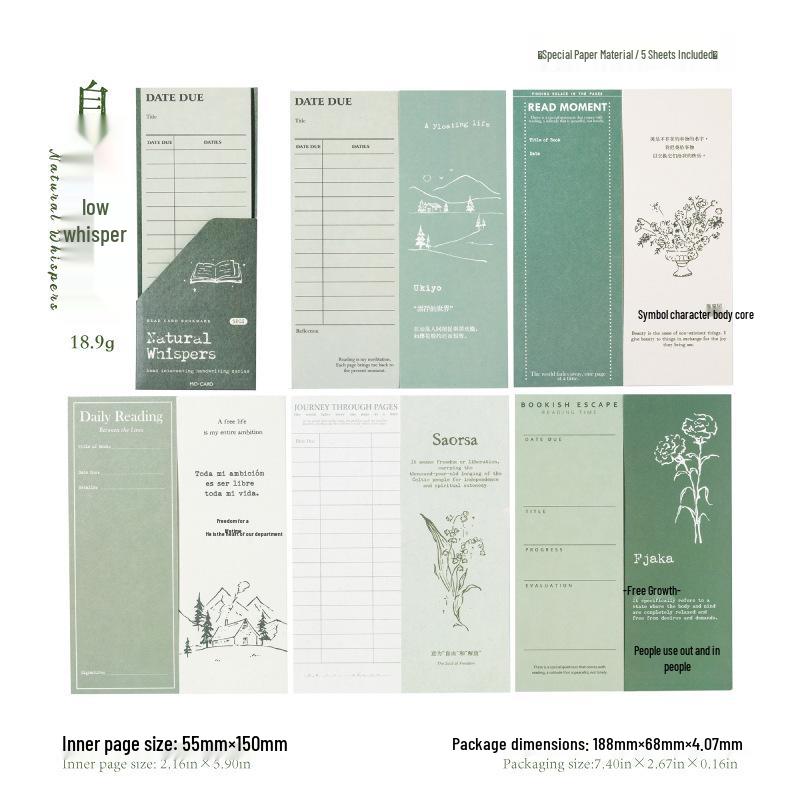 Momo Creative Retro Reading Bookmark Notebook Memento Card