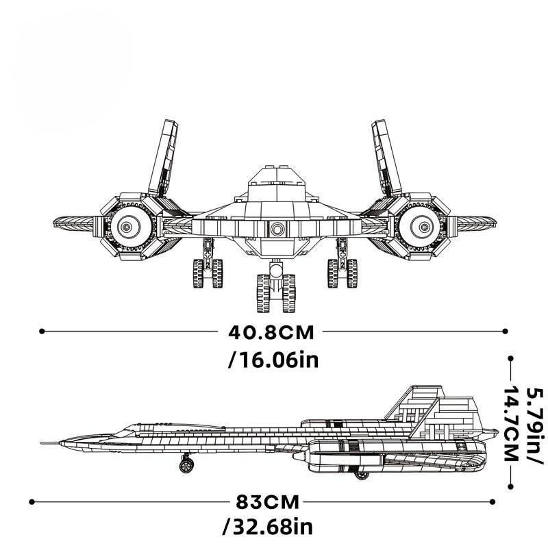 Blocos de Construção Não Tóxicos 1775 Peças Caça Sr71 Blackbird Kit Técnico Moc Modelo de Aeronave Militar Presente Para Adultos Crianças Volta às Aulas