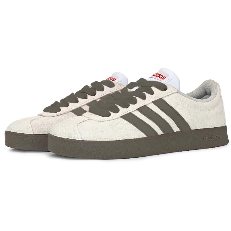 Adidas VL COURT 2.0 Abrasion Resistant Low top Skateboard Shoes Unisex Beige Brown HQ1802(Team562-)