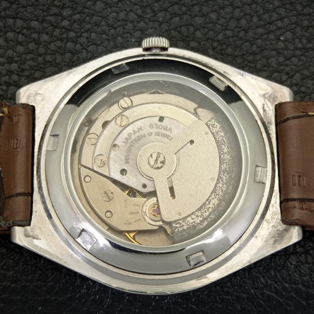 VINTAGE SEIKO 5 AUTOMATIC 6309A JAPAN MENS RED COLOR DIAL WATCH A500826-5 R154-a500826