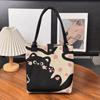 Cartoon Prints Knitted Bag Lightweight Bucket Handbag Fashionable Handbag Daily Use