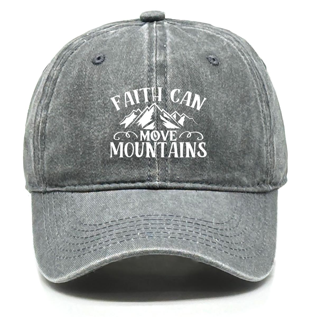 

FAITH CAN MOVE MOUNTAINS Print Snapback Baseball Hat, Flat Cap Sporting Vintage Sunshade Casual Adjustable Baseball Cap as the picture серый