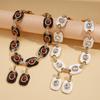 Diamond-set drip oval splicing adjustable sweater chain niche necklace
