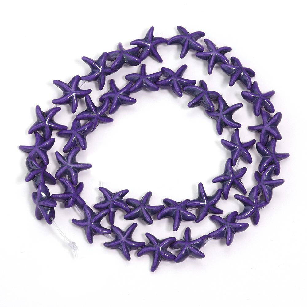 About 36pcs/Strand Starfish Turquoises Beads For Jewelry Making Loose Bead Natural Stone Beads DIY Bracelet Necklace Accessories