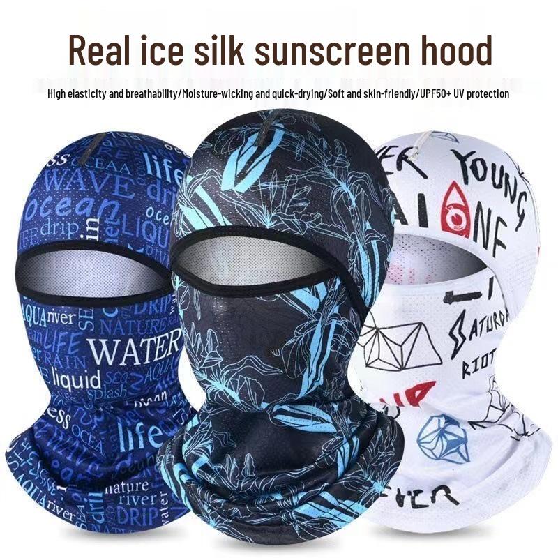 Ice Silk Sun Protection Balaclava – Full Face, Neck, & Headwear Shield for Cycling, Fishing, & Mosquito Defense
