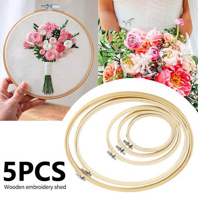 5/10Pcs 5-12 Beech Round Wooden Embroidery Hoops Frame Set Cross Stitch Embroidery Hoop Rings Home Sewing Tool DIY Crafts