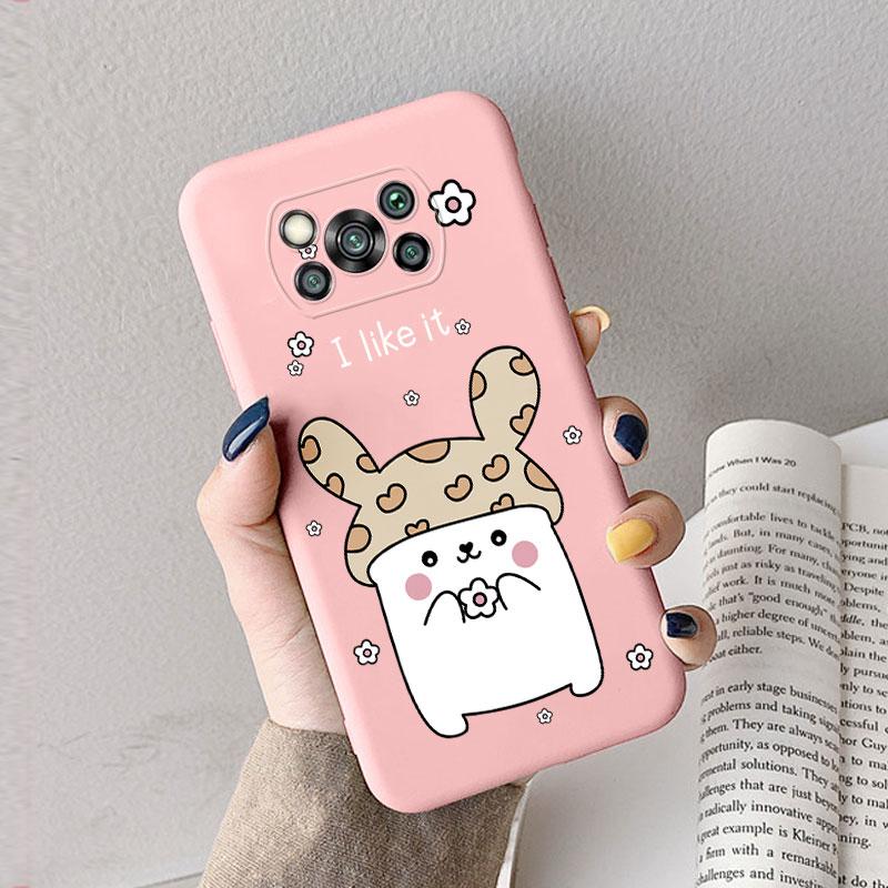 Case For Poco X3 Pro Pocox3 X 3 NFC Cute Heart Flower Back Cover Soft Silicone Matte Protective Funda For Xiaomi Poco X3 Pro Bag